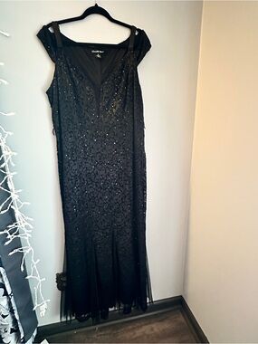 Black Sequin Evening Dress by